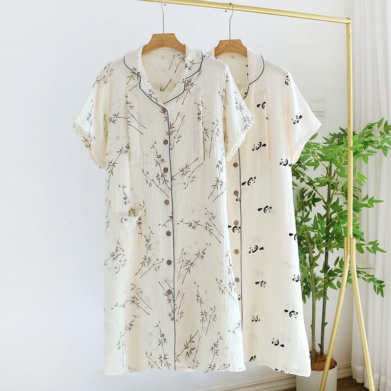 Summer Clothing Colors - Pure Cotton Maternity Nightdress Breastfeeding Clothes