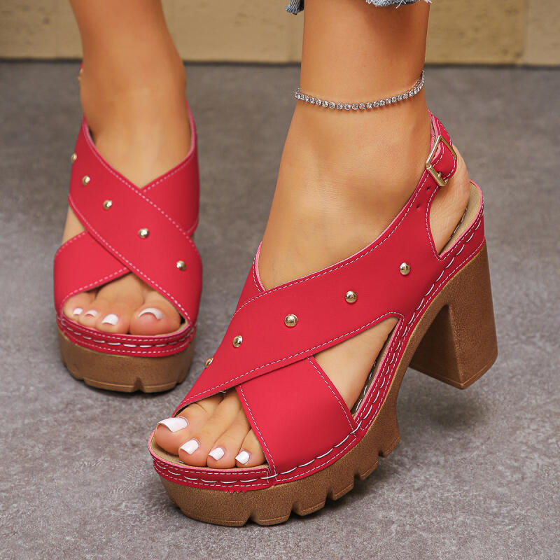 Summer Clothing Offers - Vintage Super High Heel Cross Strap