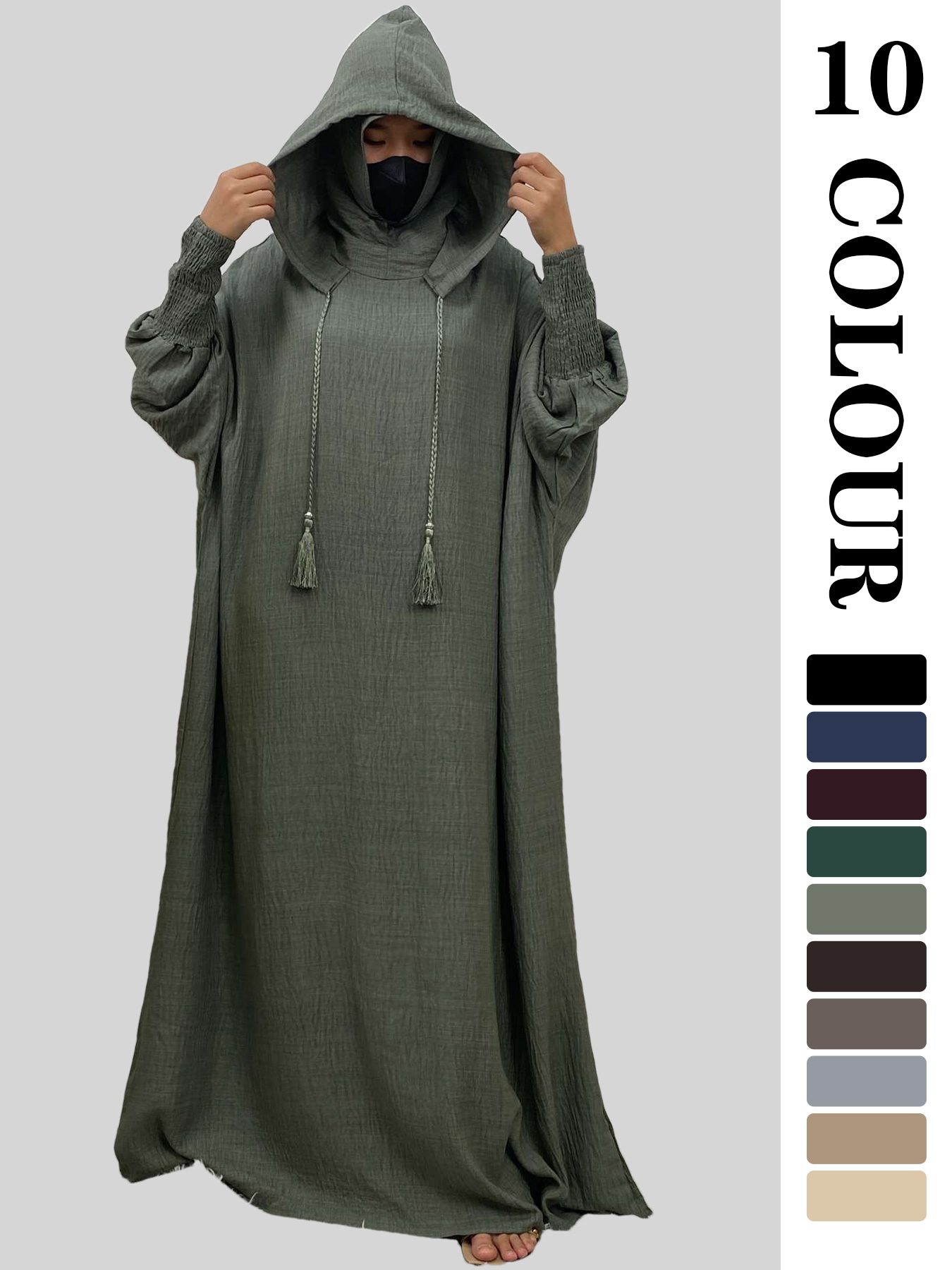 Summer Clothing Colors - Women 12 Colors Abayas Muslim Ramadan