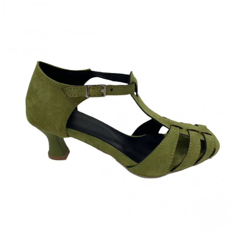 Women's Green Suede Kitten Hee - Summer Clothing Offers recension och pris