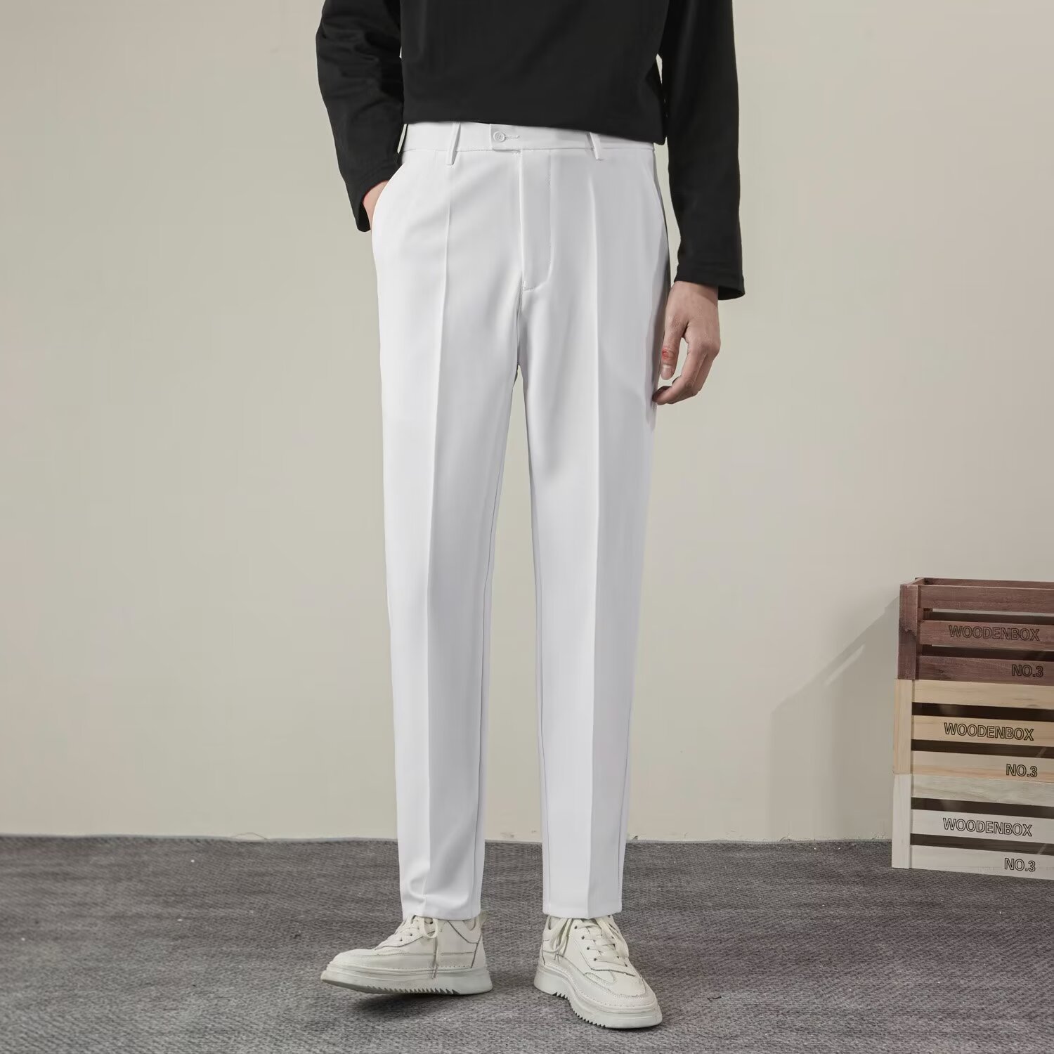 Summer Men's Solid Color Strai - Summer Clothing Brands Men recension och pris